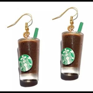 Whimsical Cute Starbucks Iced Coffee Earrings